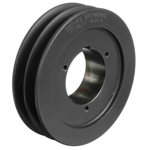 Main product image of 2 Groove Cast Iron Split Taper Sheave, A, B, 5V Belt, 6.48" OD