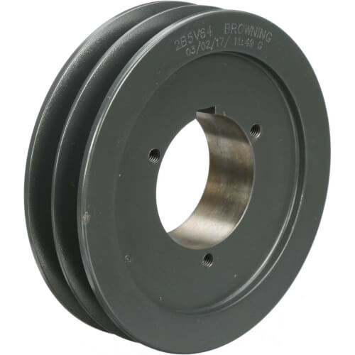 Main product image of 2 Groove Cast Iron Split Taper Sheave, A, B, 5V Belt, 6.68" OD