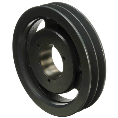 2 Groove Cast Iron Split Taper Sheave, A, B, 5V Belt, 8.28" OD