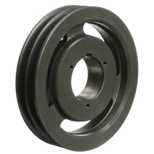 2 Groove Cast Iron Split Taper Sheave, A, B, 5V Belt, 8.28" OD