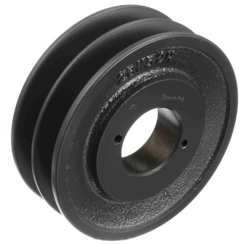 Main product image of 2 Groove Cast Iron Classical Gripbelt Sheave, 4L or A, 5L or B Belt, 4.95" OD