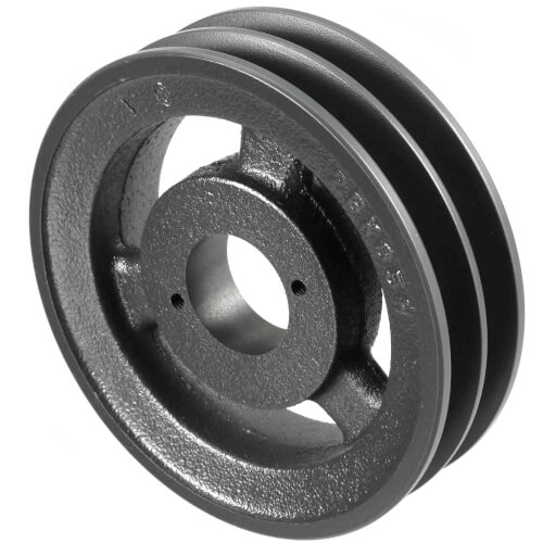 2 Groove Cast Iron Classical Gripbelt Sheave, 4L or A, 5L or B Belt, 6.25" OD