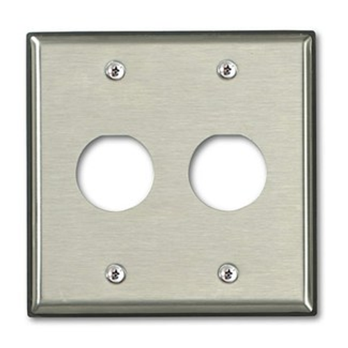 Main product image of Dual-Gang Stainless Steel Duraport, Industrial Wallplate, 2-port