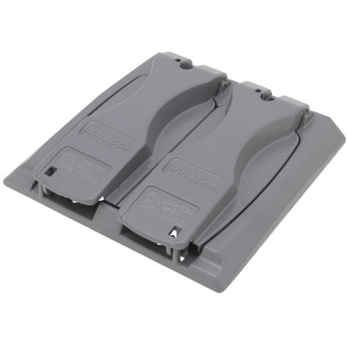 2-Gang Universal Flip-Lid Weatherproof Receptacle Cover (Silver)