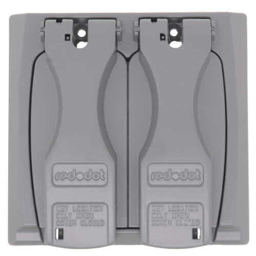 2-Gang Universal Flip-Lid Weatherproof Receptacle Cover (Silver)