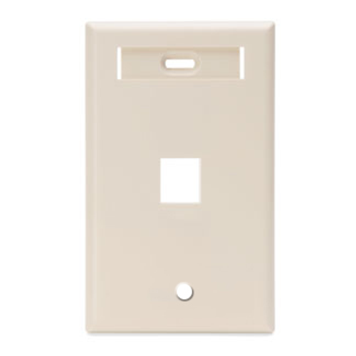 Main product image of Single-Gang Quickport, Wallplate w/ Id Window, 1-port (Light Almond)