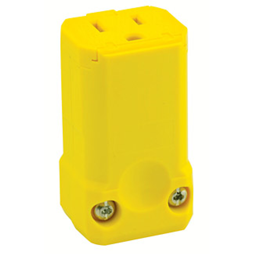 Main product image of 15A, 125V NEMA 5-15R, 2P, 3W, Connector, Straight Blade, Grounding, Python (Yellow)