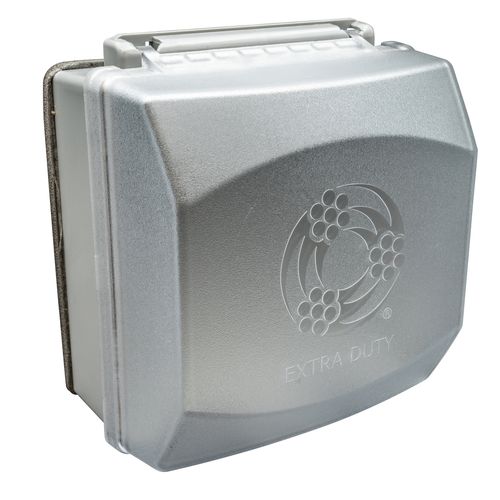 Main product image of 2-Gang Weatherproof While-in-Use 40-in-1 Cover, Extra Duty Rated, Clear Hood, Non-Metallic
