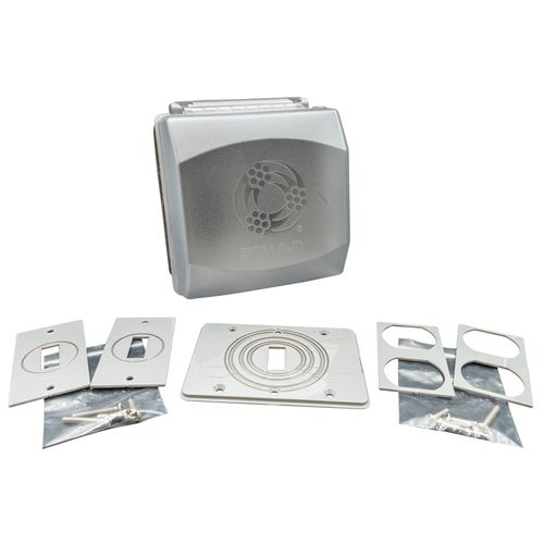 Main product image of 2-Gang Weatherproof While-in-Use 40-in-1 Cover, Extra Duty Rated, Clear Hood, Non-Metallic