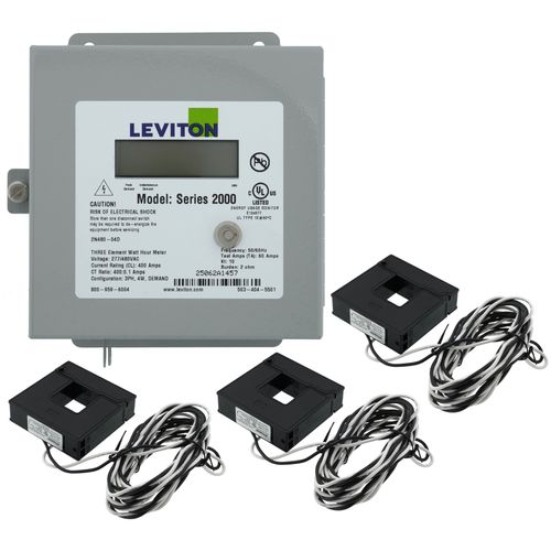 Main product image of Submeter, Indoor, 480v, 3 Phase 4 Wire, Max 400a, 3 Split Core Current Transformers, Demand Meter, Electric Meter Kit