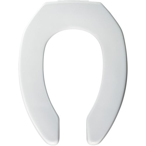 Main product image of Elongated Open Front Medic-Aid Plastic Toilet Seat, No Cover, STA-TITE, DuraGuard, 2" Lifts (White)