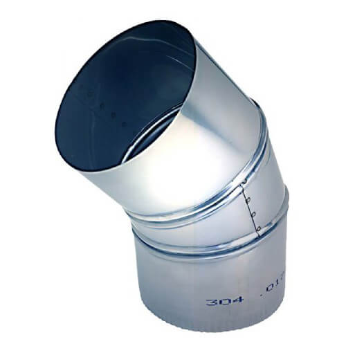 7" Stainless Steel 45° Elbow (3 Piece)