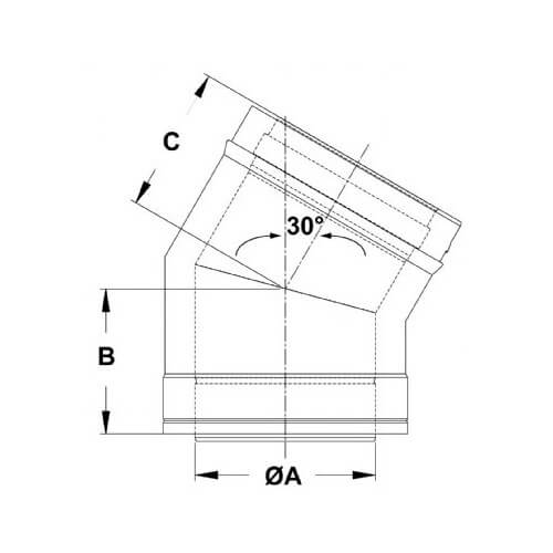 2SVDE1030 ZFLEX 2SVDE1030 10" x 30° ZVent Double Wall Elbow