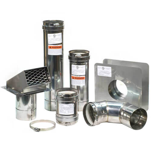4" Z-Vent Water Heater Horizontal Vent Kit w/ Backflow