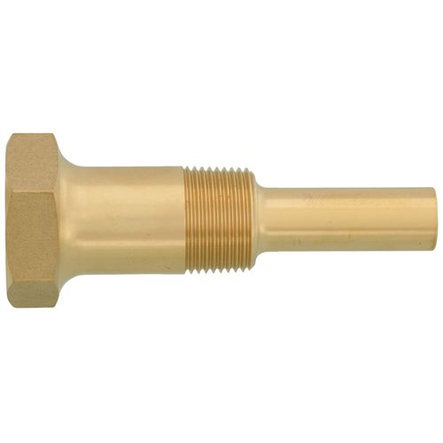 Main product image of 3/4" NPT Brass Thermowell with 3-1/2" Stem, 1-7/10" Insertion