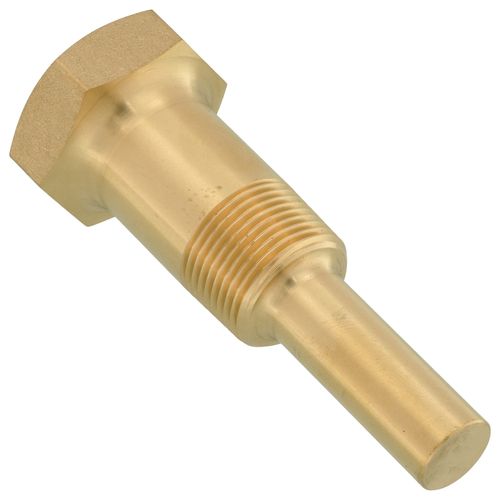 Main product image of 3/4" NPT Brass Thermowell with 3-1/2" Stem, 1-7/10" Insertion