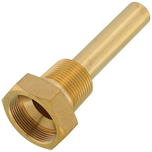 Main product image of 3/4 NPT Brass Thermowell with 3-1/2" Stem, 2-1/2" Insertion