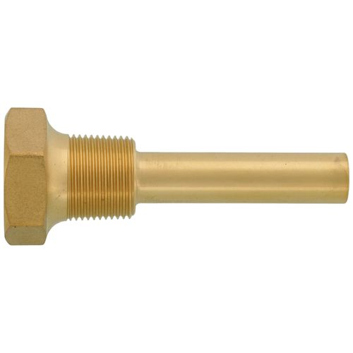 Main product image of 3/4 NPT Brass Thermowell with 3-1/2" Stem, 2-1/2" Insertion