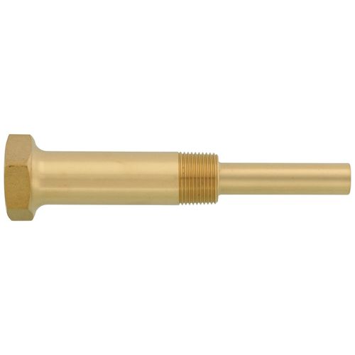Main product image of 3/4 NPT Brass Thermowell with 6" Stem, 2-1/2" Insertion