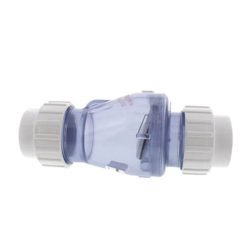 2" PVC "Quiet Check" Solvent Weld w/ Union Check Valve (Clear Valve Body)