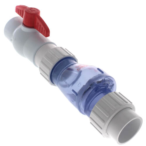 300047 Zoeller 300047 11/2" PVC "Quiet Check" Solvent Weld w/ Quarter Turn Ball Valve