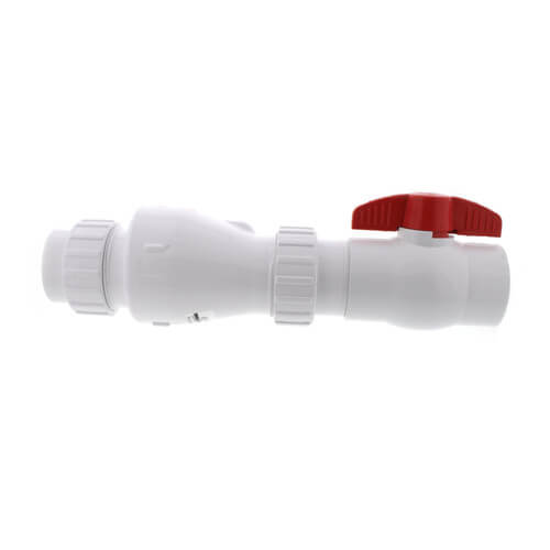 2" PVC "Quiet Check" Solvent Weld w/ Quarter Turn Ball Valve (White Valve Body)