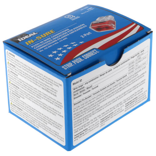 Main product image of In-Sure Push-In Wire Connectors - 2 Ports, Red (Box of 100)