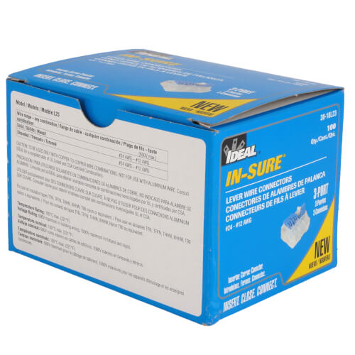 In-Sure Lever Wire Connector, L23 3-Port (Box of 2500)