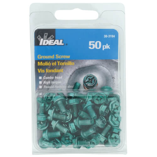 Main product image of Thread-Forming, Hole-Finding Combination Hex Grounding Screw (Card of 50)