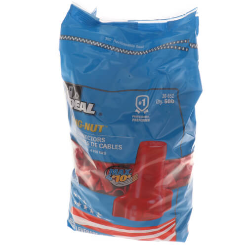 30652 Ideal 30652 WingNut® 452 Wire Connector, Red (Bag of 500)