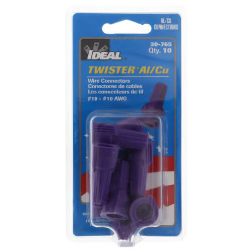 Twister® Al/Cu Wire Connectors, Purple (Card of 10)