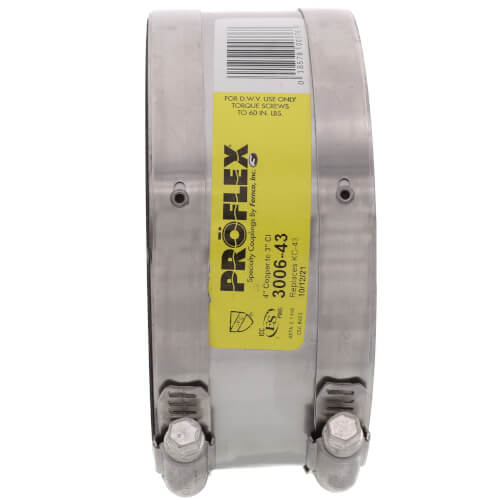 300643 Fernco 300643 4" x 3" ProFlex Coupling (Copper to Cast Iron)