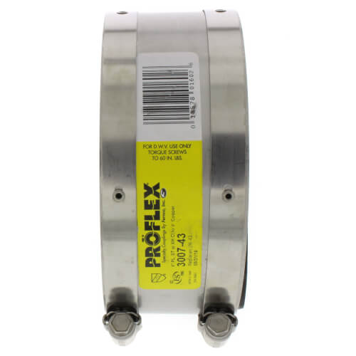 4" x 3" ProFlex Coupling (PVC, Steel, Extra-Heavy Cast Iron to Copper)