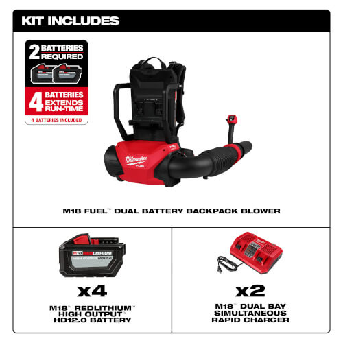 300924HD Milwaukee 300924HD M18 FUEL Dual Battery Backpack Blower Kit