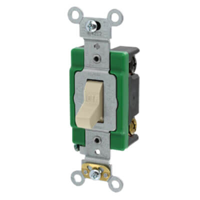 Main product image of Double-Pole, Specification Grade Toggle Switch, 30A - Ivory (120/277V)