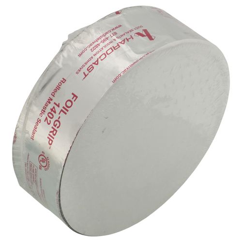 Main product image of Foil-Grip 1402 Silver Printed Pressure-Sensitive General-Purpose Rolled Mastic Sealant Tape (2" x 100'), 304099