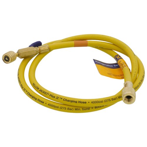 Main product image of 1/4" Left-Handed Adapter & Hose for R-32/454B, 45-Degree w/ Ball Valve