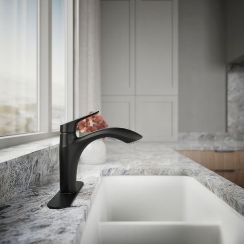 Main product image of Rival 1-Handle Pull Out Kitchen Faucet (Matte Black), K-30468-BL