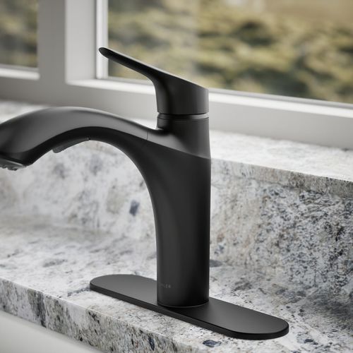Main product image of Rival 1-Handle Pull Out Kitchen Faucet (Matte Black), K-30468-BL