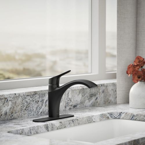 Main product image of Rival 1-Handle Swing Spout Kitchen Faucet (Matte Black), K-30470-BL