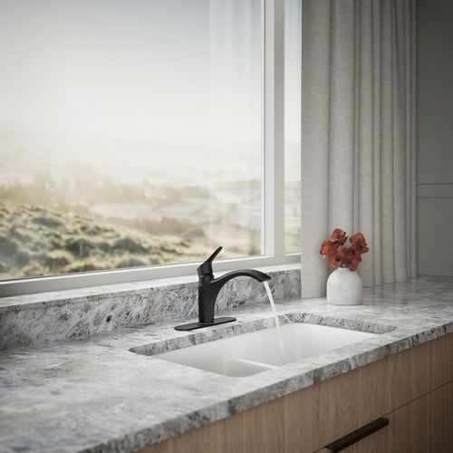 Main product image of Rival 1-Handle Swing Spout Kitchen Faucet (Matte Black), K-30470-BL
