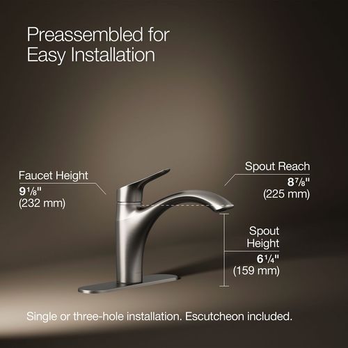 Main product image of Rival 1-Handle Swing Spout Kitchen Faucet (Stainless Steel), K-30470-VS