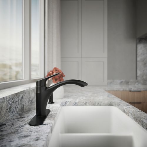 Main product image of Rival 1-Handle Swing Spout Kitchen Faucet with Spray (Matte Black), K-30471-BL