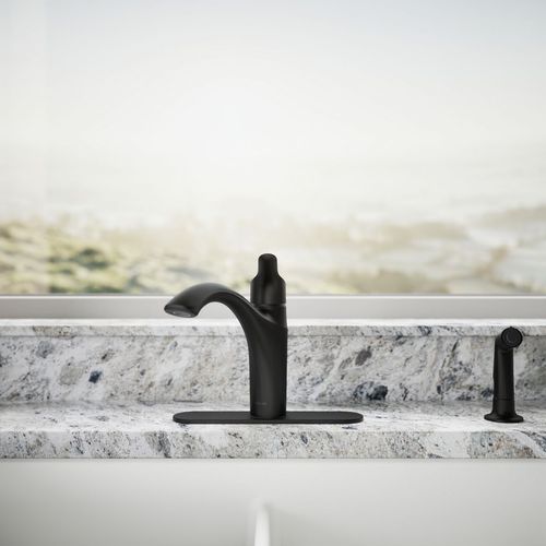 Main product image of Rival 1-Handle Swing Spout Kitchen Faucet with Spray (Matte Black), K-30471-BL