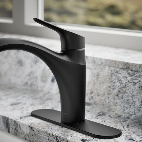 Main product image of Rival 1-Handle Swing Spout Kitchen Faucet with Spray (Matte Black), K-30471-BL