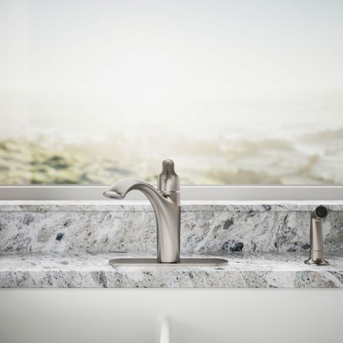Main product image of Rival 1-Handle Swing Spout Kitchen Faucet with Spray (Stainless Steel), K-30471-VS