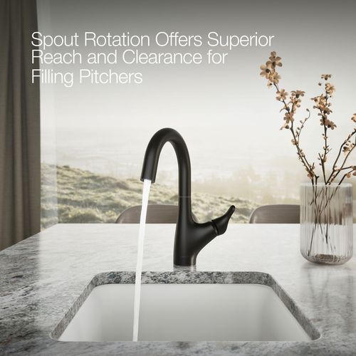 Main product image of Rival 1-Handle Swing Spout Bar Faucet (Matte Black), K-30472-BL