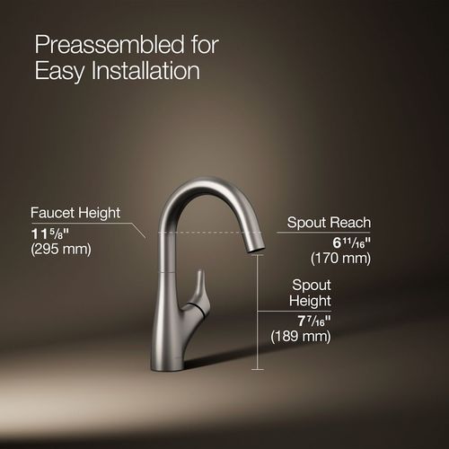 Main product image of Rival 1-Handle Swing Spout Bar Faucet (Stainless Steel), K-30472-VS