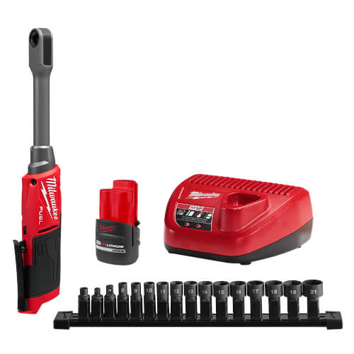 Main product image of M12 FUEL INSIDER Extended Reach Box Ratchet Kit w/ Battery and Charger