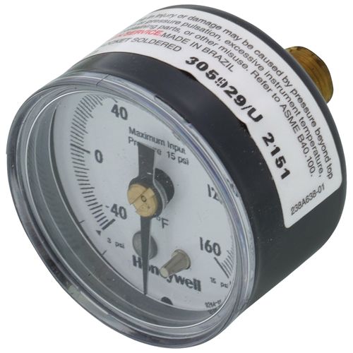 Main product image of 1-1/2" Center Back Stem Mounted Pneumatic Receiver Gauge -40/+160F